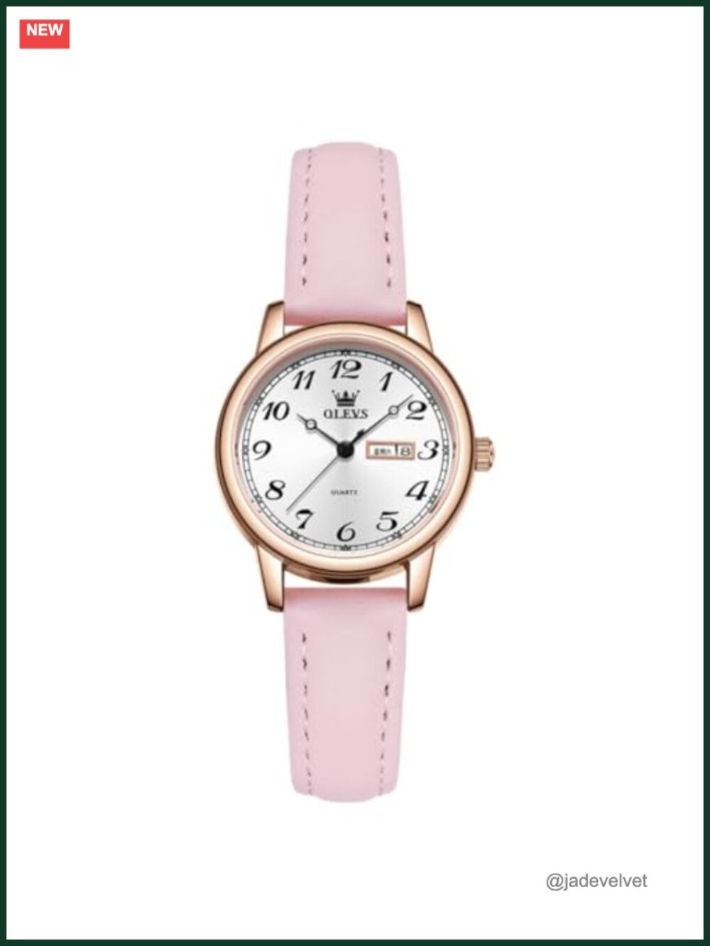 OLEVS Leather Women's Quartz Watch Waterproof Luxury Dress Mineral Crystal